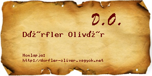 Dörfler Olivér névjegykártya